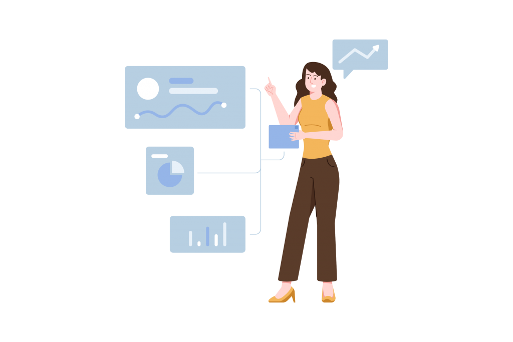 GMB specialist reporting GMB analytics to a client