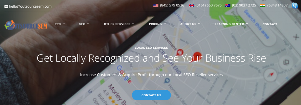 Outsource SEM homepage screenshot