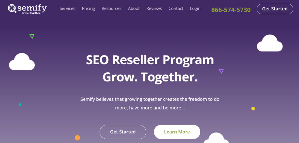 Semify's home page screenshot