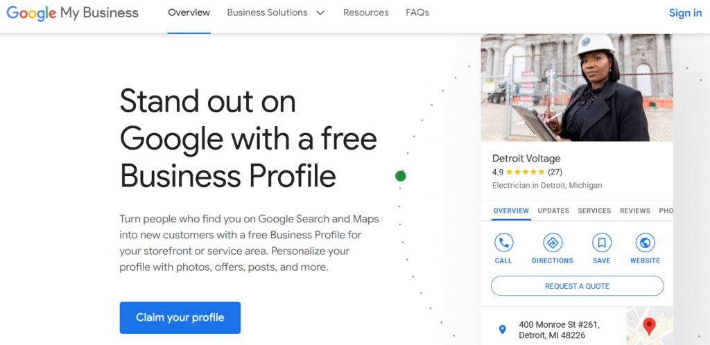 Main page of Google My Business, more commonly known as Google Business Profile recently