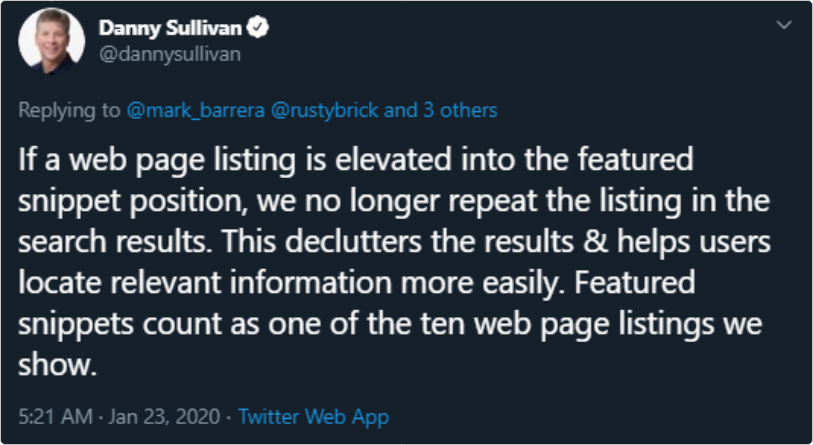 Google’s Danny Sullivan made in Twitter